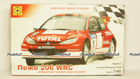 Peugeot 206 WRC 2000 сборная модель, 1:43