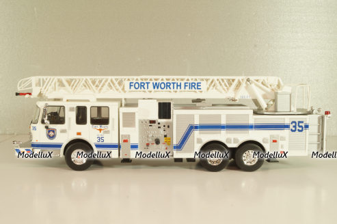 Smeal Spartan 105 RM USA 2015, fire ladder, white, Altaya 1:43
