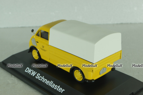 DKW Schnellaster Typ 30 pickup "Deutsche Bundespost" 1954, yellow, 02393, Schuco 1:43
