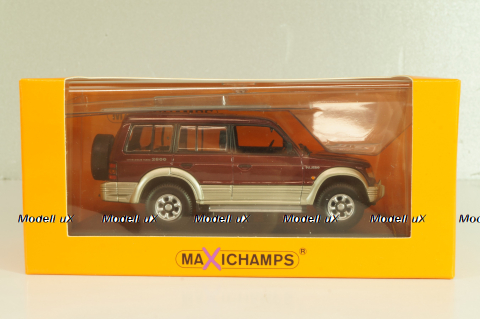 Mitsubishi Pajero LWB 1991, dark red metallic, 940163470, Maxichamps 1:43