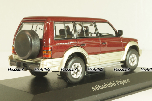 Mitsubishi Pajero LWB 1991, dark red metallic, 940163470, Maxichamps 1:43