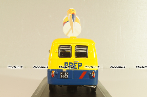 Fiat 1100 T-Prep 1958, bus, yellow/blue, Altaya 1:43