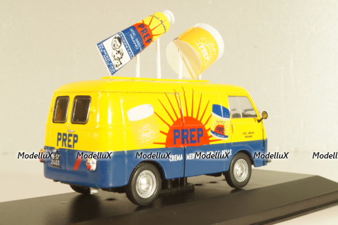 Fiat 1100 T-Prep 1958, bus, yellow/blue, Altaya 1:43