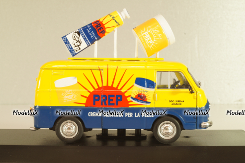 Fiat 1100 T-Prep 1958, bus, yellow/blue, Altaya 1:43