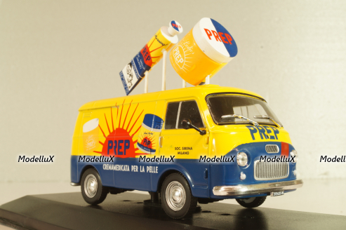 Fiat 1100 T-Prep 1958, bus, yellow/blue, Altaya 1:43
