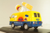 Fiat 1100 T-Prep 1958, bus, yellow/blue, Altaya 1:43
