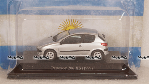 Peugeot 206 XS 1999 silver, Altaya 1:43
