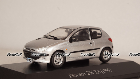 Peugeot 206 XS 1999 silver, Altaya 1:43