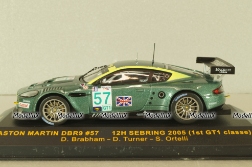 Aston Martin DBR9 #57 12H Sebring 2005 (1st GT1 classe) D.Brabham/S.Ortelli, green, GTM025, IXO 1:43
