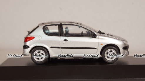 Peugeot 206 XS 1999 silver, Altaya 1:43
