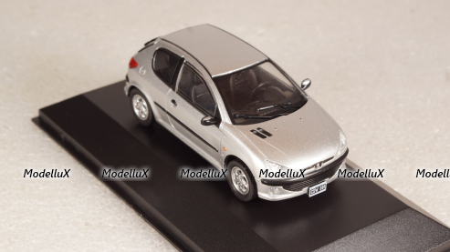 Peugeot 206 XS 1999 silver, Altaya 1:43