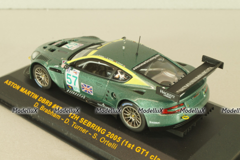 Aston Martin DBR9 #57 12H Sebring 2005 (1st GT1 classe) D.Brabham/S.Ortelli, green, GTM025, IXO 1:43