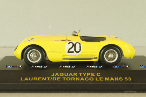 Jaguar Type C #20 Le Mans 1953, Laurent/Tornaco, yellow, LMC005, IXO 1:43