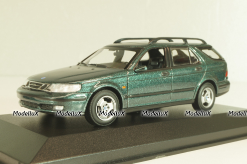 SAAB 9-5 break 1999, dark green metallic, 940170811, Maxichamps 1:43