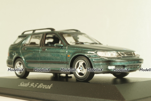 SAAB 9-5 break 1999, dark green metallic, 940170811, Maxichamps 1:43