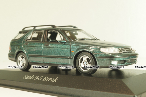 SAAB 9-5 break 1999, dark green metallic, 940170811, Maxichamps 1:43