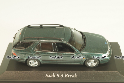 SAAB 9-5 break 1999, dark green metallic, 940170811, Maxichamps 1:43