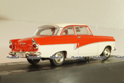 Ford Taunus 17M (P2) De luxe coupe 1957, red/white, Deutsche Liebhaber-Autos, Altaya 1:43