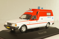 Volvo 264  Ambulance 1985, white/red, 7495006, Ambulance Collection #6, Atlas 1:43