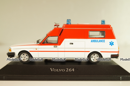 Volvo 264  Ambulance 1985, white/red, 7495006, Ambulance Collection #6, Atlas 1:43