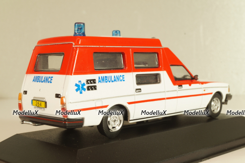 Volvo 264  Ambulance 1985, white/red, 7495006, Ambulance Collection #6, Atlas 1:43