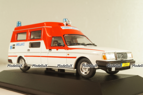 Volvo 264  Ambulance 1985, white/red, 7495006, Ambulance Collection #6, Atlas 1:43