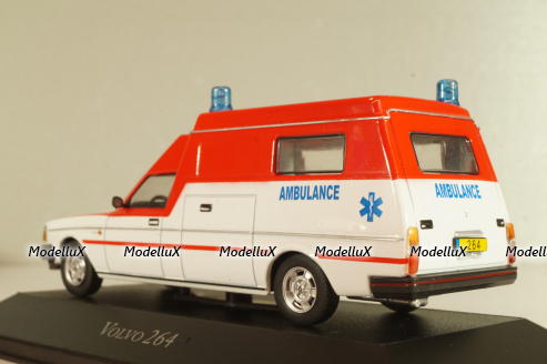Volvo 264  Ambulance 1985, white/red, 7495006, Ambulance Collection #6, Atlas 1:43