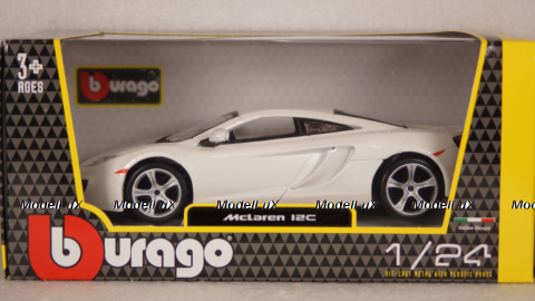McLaren MP4-12C 2011, white, 18-21074, Bburago 1:24
