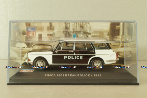 Simca 1501 Break Police 1969, white/black, Altaya 1:43