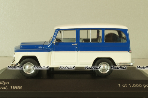 Willys Rurai 1968, white/blue, WB092, WhiteBox 1:43