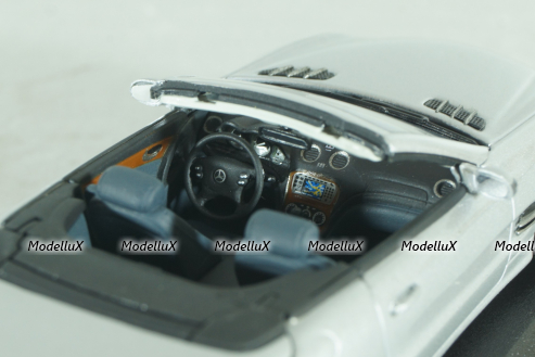 Mercedes-Benz SL 500 (R230) with operation roof 2001, silver, 400032030, Minichamps 1:43