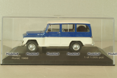 Willys Rurai 1968, white/blue, WB092, WhiteBox 1:43