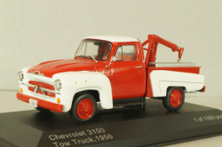 Chevrolet 3100 tow truck 1956, red/white, WB233, WhiteBox 1:43