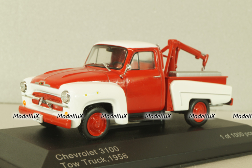 Chevrolet 3100 tow truck 1956, red/white, WB233, WhiteBox 1:43