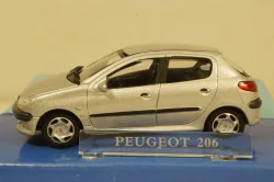 Peugeot 206 Silver, Cararama 1:43