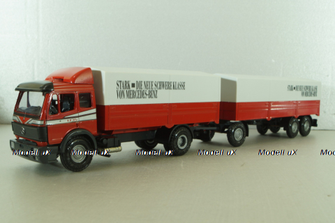 Mercedes 1729 truck, with trailer, red "Truck of the year 1990", 314, NZG 1:43 
