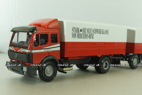 Mercedes 1729 truck, with trailer, red "Truck of the year 1990", 314, NZG 1:43 