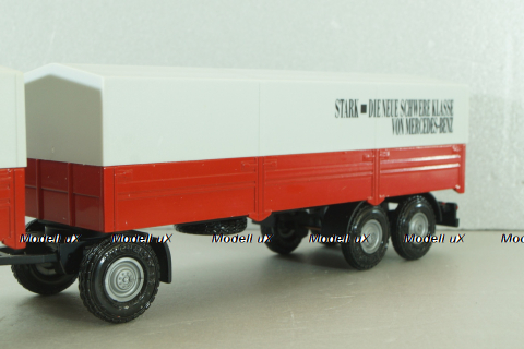 Mercedes 1729 truck, with trailer, red "Truck of the year 1990", 314, NZG 1:43 