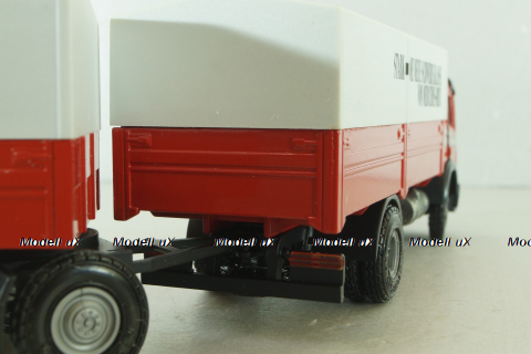 Mercedes 1729 truck, with trailer, red "Truck of the year 1990", 314, NZG 1:43 