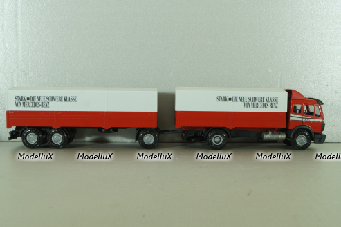 Mercedes 1729 truck, with trailer, red "Truck of the year 1990", 314, NZG 1:43 