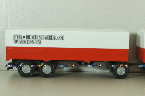 Mercedes 1729 truck, with trailer, red "Truck of the year 1990", 314, NZG 1:43 