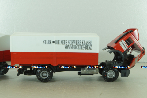 Mercedes 1729 truck, with trailer, red "Truck of the year 1990", 314, NZG 1:43 