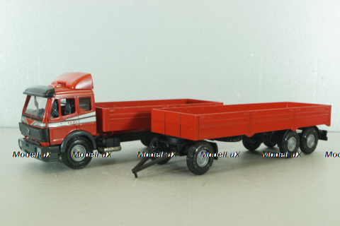 Mercedes 1729 truck, with trailer, red "Truck of the year 1990", 314, NZG 1:43 