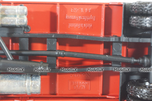 Mercedes 1729 truck, with trailer, red "Truck of the year 1990", 314, NZG 1:43 