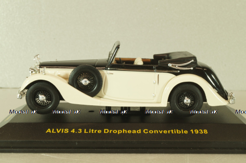 Alvis 4.3 Litre Drophead Convertible 1938, white/black, MUS065, IXOMuseum 1:43