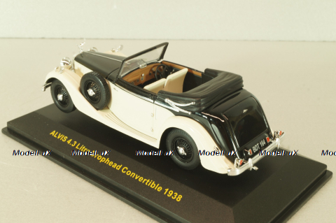 Alvis 4.3 Litre Drophead Convertible 1938, white/black, MUS065, IXOMuseum 1:43
