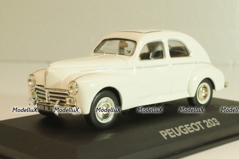 Peugeot 203 1948, white, Atlas 1:43