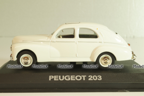 Peugeot 203 1948, white, Atlas 1:43