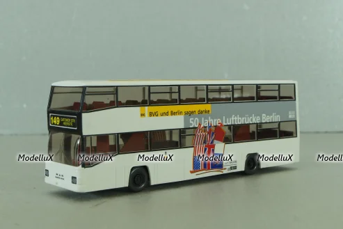 MAN D89 double decker bus, white, 7310542, Wiking 1:87