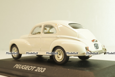Peugeot 203 1948, white, Atlas 1:43